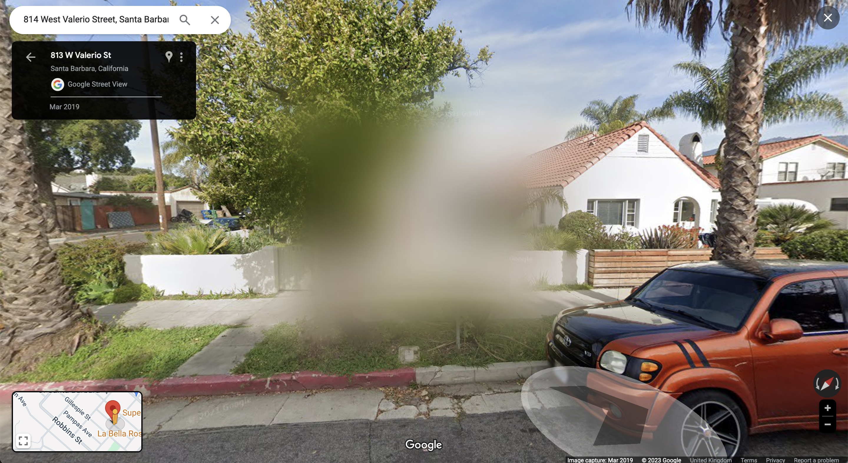 Paul Julian's childhood home, blurred out